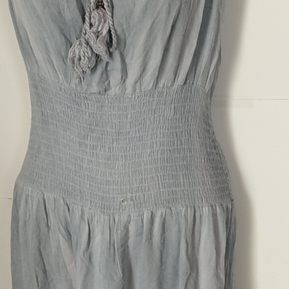 Vtg Milkmaid Blue Rhenfaire Fairy Goth Peasant Dress XL Mlle Gabrielle - Picture 4 of 11